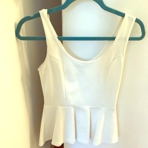 White peplum top